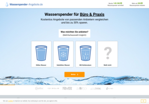 Screenshot der Shop-Webseite von Wasserspender-Angebote.de