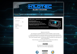 Screenshot der Shop-Webseite von KILOTEC - Electronic, Games, Toys