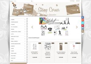 Screenshot der Shop-Webseite von Stamp Corner
