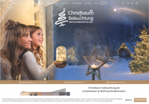 Screenshot der Shop-Webseite von Christbaum-Beleuchtung