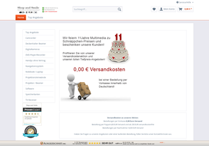 Screenshot der Shop-Webseite von shop-and-smile.com