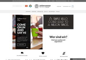 Screenshot der Shop-Webseite von polarwasser.de