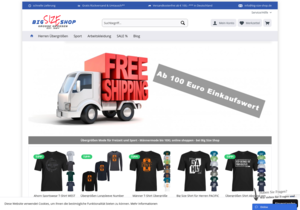 Screenshot der Shop-Webseite von Big Size Shop