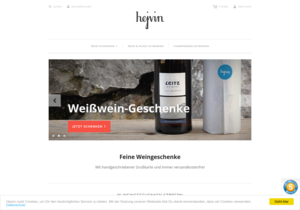 Screenshot der Shop-Webseite von Hejvin