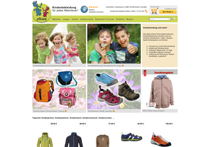 Screenshot der Shop-Webseite von elkies Online Shop