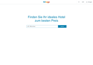 Screenshot der Shop-Webseite von trivago.de