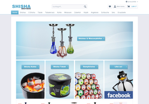 Screenshot der Shop-Webseite von Shisha Brothers