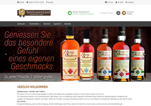 Screenshot der Shop-Webseite von spirituosenland.de