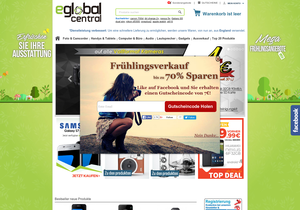 Screenshot der Shop-Webseite von eglobalcentral