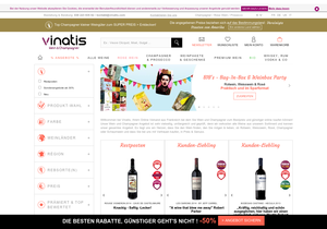 Screenshot der Shop-Webseite von Vinatis