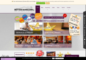 Screenshot der Shop-Webseite von Boxspringbetten Dortmund