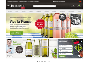 Screenshot der Shop-Webseite von weinfreunde.de