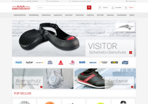 Screenshot der Shop-Webseite von ARA Arbeitsschutz