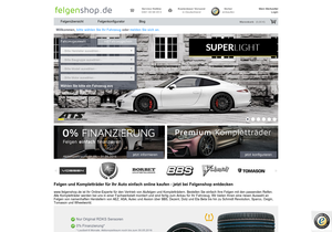 Screenshot der Shop-Webseite von Felgenshop