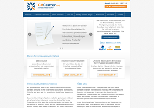 Screenshot der Shop-Webseite von CV Center