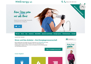 Screenshot der Shop-Webseite von M4Energy eG