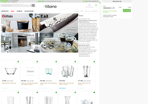 Screenshot der Shop-Webseite von tibano.de