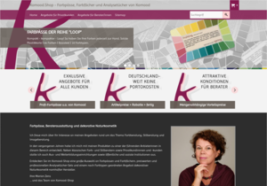 Screenshot der Shop-Webseite von Komood-Shop