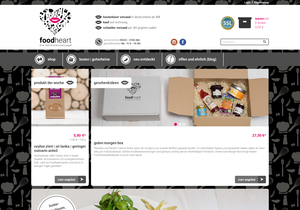 Screenshot der Shop-Webseite von foodheart