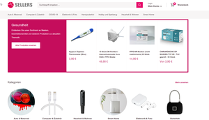Screenshot der Shop-Webseite von SELLERS Shop