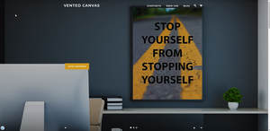 Screenshot der Shop-Webseite von Vented Canvas