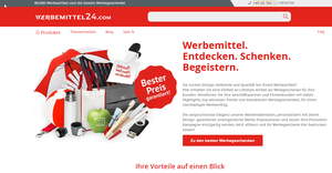 Screenshot der Shop-Webseite von Werbemittel24