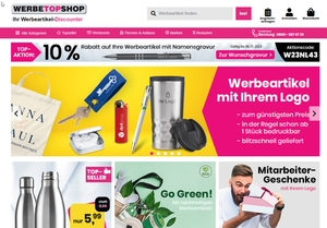 Screenshot der Shop-Webseite von Werbetopshop