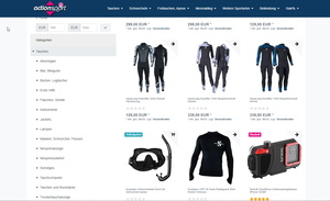 Screenshot der Shop-Webseite von action-sport-24