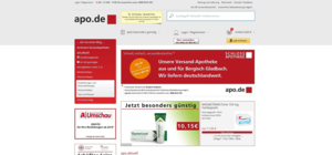 Screenshot der Shop-Webseite von apo.de