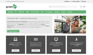 Screenshot der Shop-Webseite von green IT Onlineshop