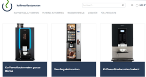 Screenshot der Shop-Webseite von kaffeevollautomaten.de