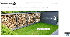 Screenshot der Shop-Webseite von Kaminholzregal.de