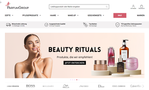 Screenshot der Shop-Webseite von ParfumGroup