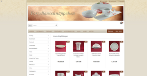 Screenshot der Shop-Webseite von Porzellanschnäppchen