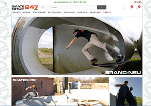 Screenshot der Shop-Webseite von Skateshop 24/7