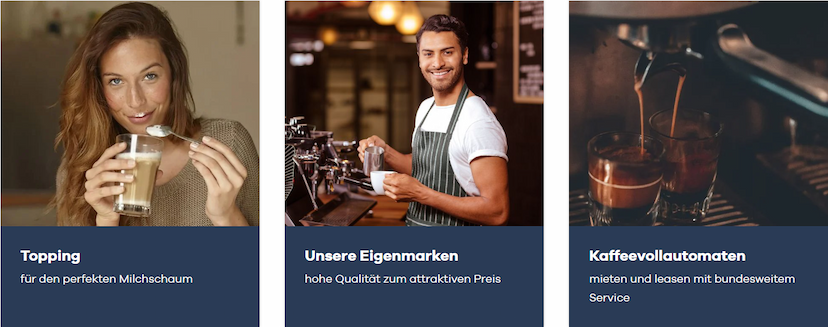 Screenshot der Shop-Webseite von Automatenkaffee.de