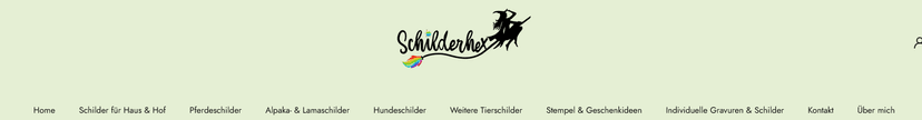 Screenshot der Shop-Webseite von Schilderhex